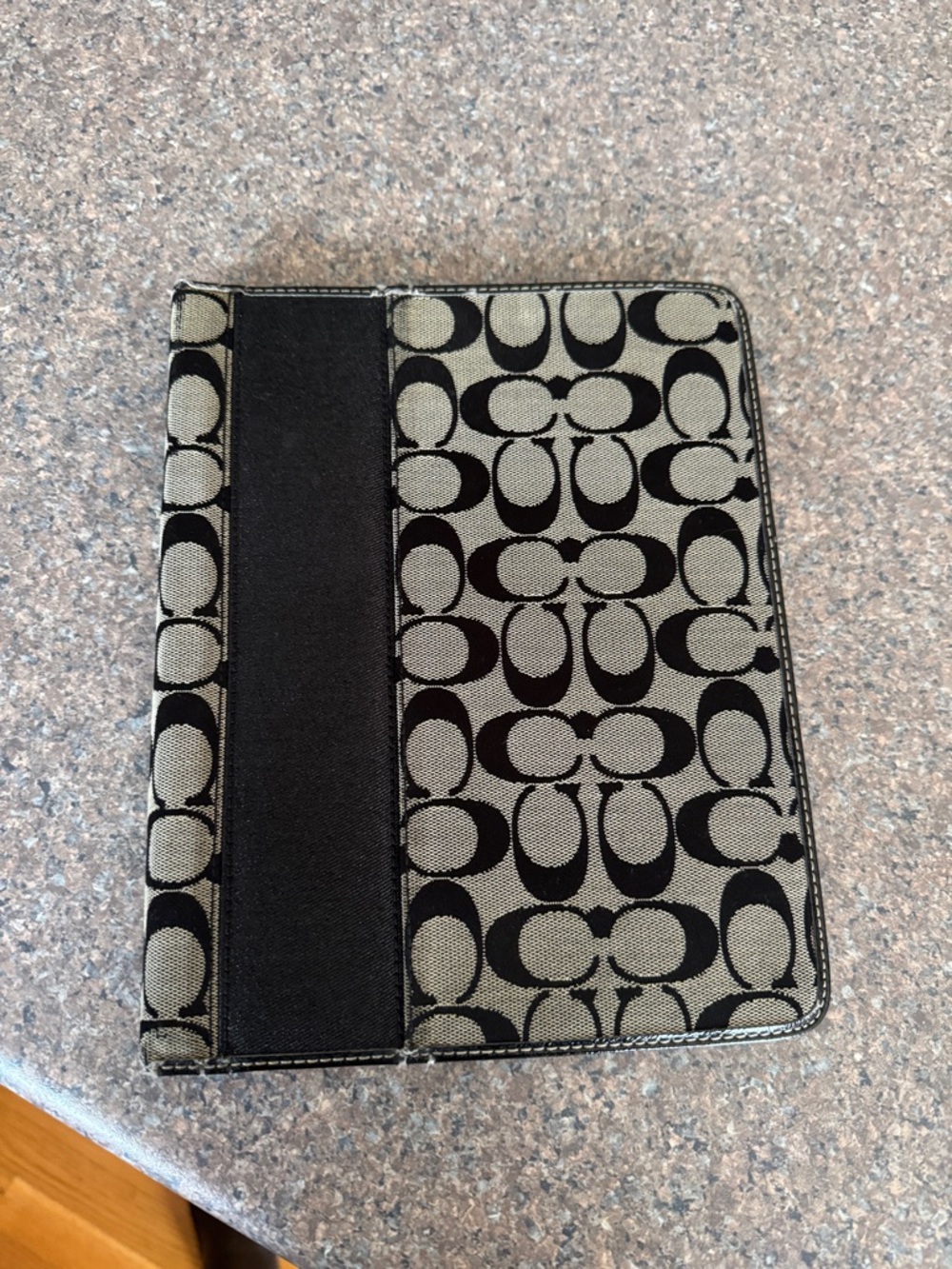 Coach Black Signature Tablet / iPad Folio